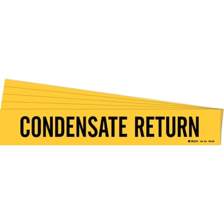 Brady CONDENSATE RETURN Pipe Marker Style 1 Polyester Black on Yellow 1 per Card, 5 PK 105748-PK